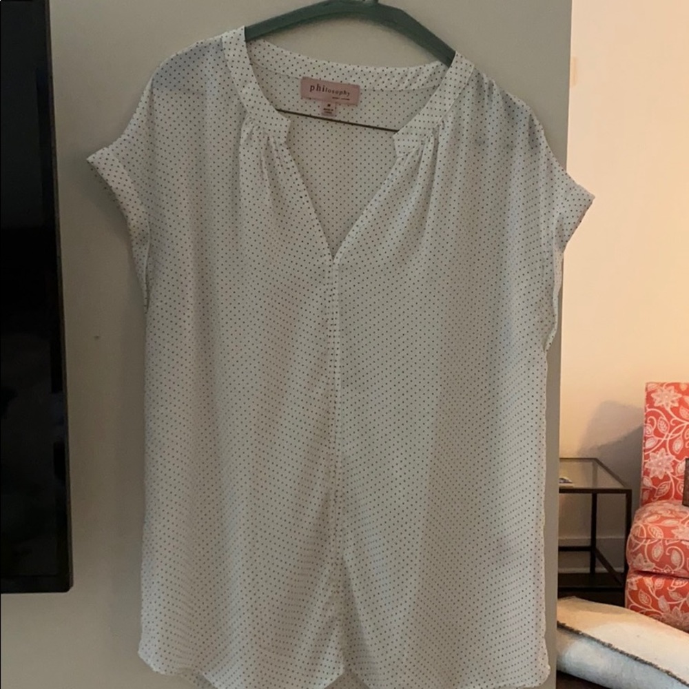 White Polka Dot Work Shirt